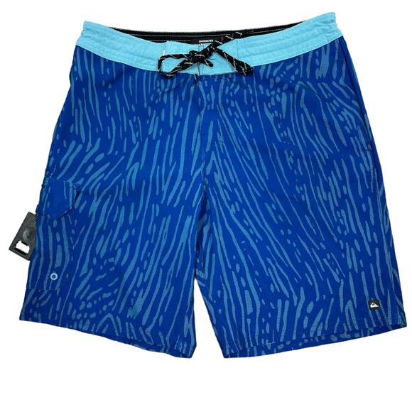 Quiksilver Other - Quicksilver Waterman Swim Board Shorts Men's 34 Blue Bottle Opener Beach Ripples